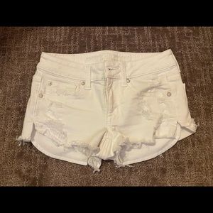 American Eagle white jean shorts